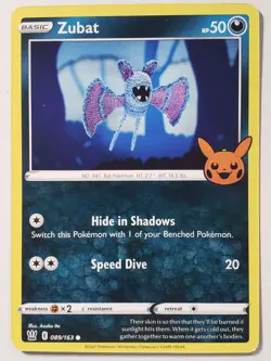 Zubat 089/163 NM - Trick Trade Battle Styles Pokemon Card - Asako Ito Crocheted - Image 1