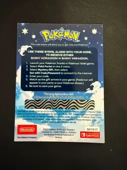 Pokemon Scarlet & Violet Shiny Koraidon Or Miraidon GameStop Promo Code Card - Image 2