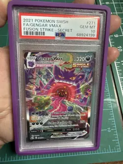 Gengar VMAX 271/264 Mint Swsh08: Fusion Strike Alternate Art Secret Card PSA 10 - Image 1