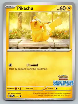 2024 Illustration Contest Pikachu 214 Pokemon Card Near Mint SV Promo - Image 1