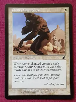 Magic The Gathering SCOURGE GUILTY CONSCIENCE white card MTG - Image 1