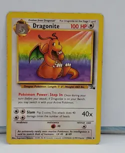 Dragonite 19/62 Rare Non Holo Fossil Set Pokemon Card WOTC 1999 LP - Image 1