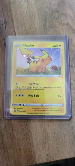 Pokemon TCG Pikachu SWSH039 Sword & Shield Holo Black Star Promo Card - Image 1