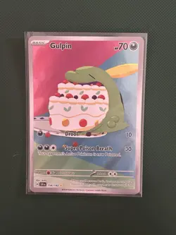 Pokemon Gulpin TCG 154/142 Sv07 Stellar Crown Illustration Rare Holo Card - Image 1