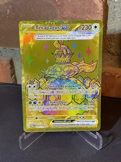 Pokemon TCG Terapagos EX Prismatic Evolutions Holo Hyper Rare Gold Card 180/131 - Image 1