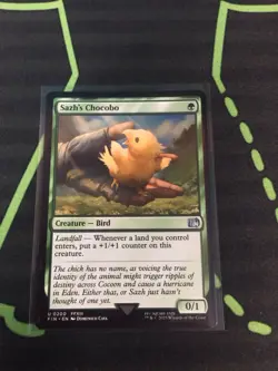MTG Magic The Gathering Sazh’s Chocobo FIN Green Bird Final Fantasy Commander - Image 1