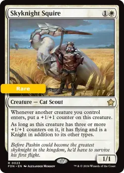 MTG Skyknight Squire Foundations Rare Creature Cat Scout NM - Image 1