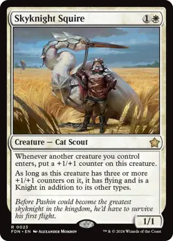 MTG Skyknight Squire Foundations Rare Creature Cat Scout NM - Image 2