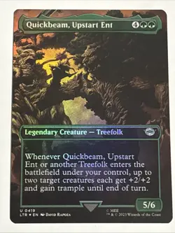 MTG Lord of the Rings Quickbeam, Upstart Ent Borderless Foil 0419 NM - Image 1