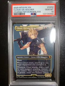 Cloud Ex-Soldier 2025 MTG Final Fantasy Character Borderless PSA 10 NON-FOIL! - Image 1