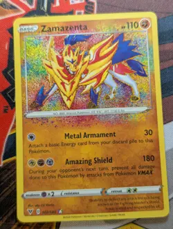 Pokemon TCG Zamazenta Vivid Voltage 102/185 Holo Amazing Rare - NM - Image 1