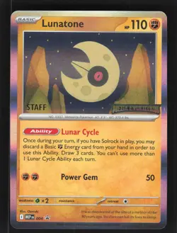 Pokemon Mega Evolution #004 Lunatone STAFF Prerelease Promo NEW - Image 1
