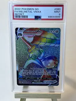 2022 Pokemon Go Melmetal Vmax PSA 9 Secret Rare Full Art - Image 1