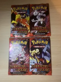 Pokemon TCG Scarlet & Violet Destined Rivals 4x Booster Packs Art Set - Image 1