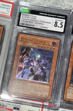 Yugioh! Vampire's Curse Ultimate PTDN-EN090 1st Edition CGC 8.5 NM Euro Print - Image 2
