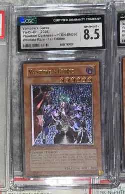 Yugioh! Vampire's Curse Ultimate PTDN-EN090 1st Edition CGC 8.5 NM Euro Print - Image 4
