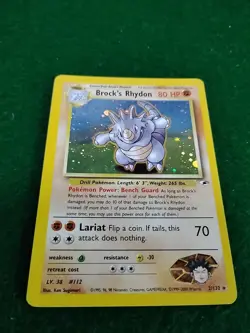 Pokemon Card BROCK’s RHYDON 2/132 HOLO Rare Gym Heroes Cosmic Splash - Image 4