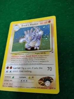 Pokemon Card BROCK’s RHYDON 2/132 HOLO Rare Gym Heroes Cosmic Splash - Image 5
