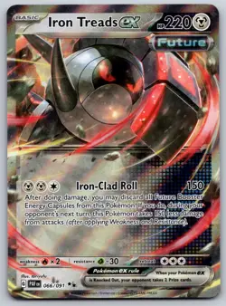 Iron Treads ex 066/091 SV: Paldean Fates NM Pokemon Card TCG - Image 1