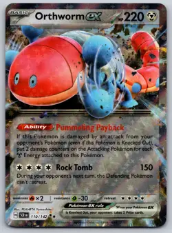 Orthworm ex 110/142 SV07: Stellar Crown NM Pokemon Card TCG - Image 1