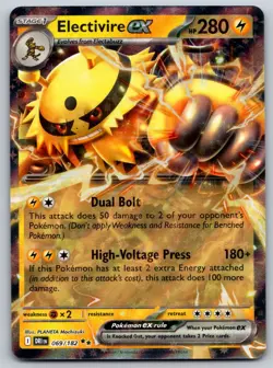 Electivire ex 069/182 SV10: Destined Rivals NM Pokemon Card TCG - Image 1