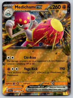 Medicham ex 080/142 SV07: Stellar Crown NM Pokemon Card TCG - Image 1