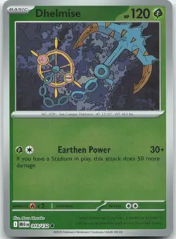 Dhelmise 018/132 Reverse Holo ME01: Mega Evolution Pokemon Card NM - Image 1