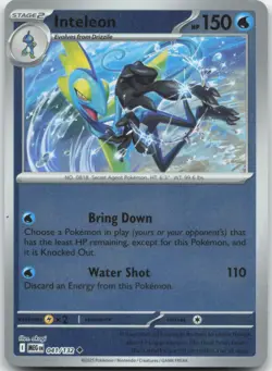 Inteleon 041/132 Reverse Holo ME01: Mega Evolution Pokemon Card NM - Image 1