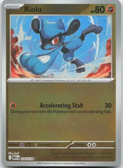 Riolu 076/132 Reverse Holo ME01: Mega Evolution Pokemon Card NM - Image 1