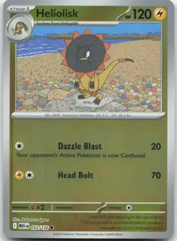 Heliolisk 053/132 Reverse Holo ME01: Mega Evolution Pokemon Card NM - Image 1