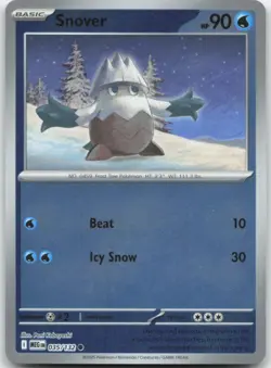 Snover 035/132 Reverse Holo ME01: Mega Evolution Pokemon Card NM - Image 1