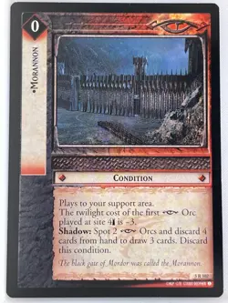 LORD OF THE RINGS TCG HELM'S DEEP RARE CARD 5R102 MORANNON lp - Image 1