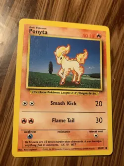 Ponyta 60/102 Base Set Rare Vintage Pokemon Card TCG Card - Image 1