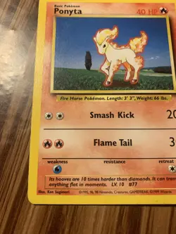 Ponyta 60/102 Base Set Rare Vintage Pokemon Card TCG Card - Image 3