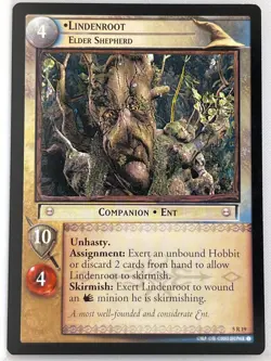 LORD OF THE RINGS TCG HELM'S DEEP RARE CARD 5R19 LINDENROOT lp - Image 1