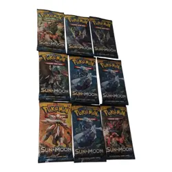 Pokemon Sun & Moon Trading Card Game Booster Packs Lot of 9 Sealed TCG - Image 2