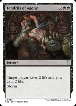 1x NM WHITE BORDER Tendrils of Agony MTG Mystery Booster 2 MB2 SV - Image 1