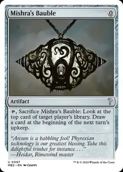 1x NM WHITE BORDER Mishra's Bauble MTG Mystery Booster 2 MB2 SV - Image 1