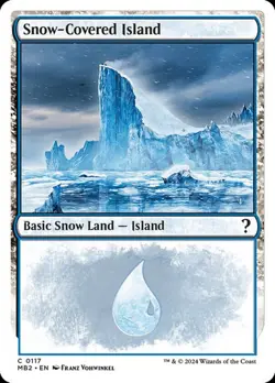 1x NM WHITE BORDER Snow-covered Island MTG Mystery Booster 2 MB2 SV - Image 1