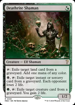 1x NM WHITE BORDER Deathrite Shaman MTG Mystery Booster 2 MB2 SV - Image 1