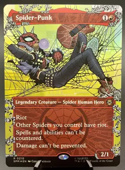 Spider-Punk (0210) (Borderless) Marvel's Spider-Man Foil MTG NM - Image 1