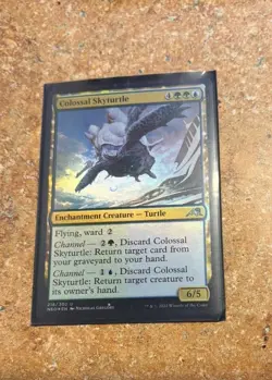 Colossal Skyturtle Kamigawa: Neon Dynasty Enchantment Creature Turtle MTG 216 U - Image 1