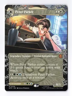 Peter Parker (Borderless) 0208 (M) MTG Marvel's Spider-Man (SPM) - Image 1
