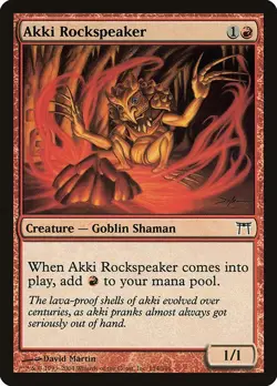 Akki Rockspeaker 4x FOIL CHK MTG Champions of Kamigawa Common NM red - Image 1