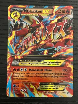 Pokemon TCG M Blaziken EX Black Star Promo XY86 Ultra Holo Rare - Image 1