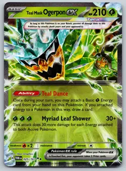 Teal Mask Ogerpon ex 025/167 SV06: Twilight Masquerade NM Pokemon Card TCG - Image 1