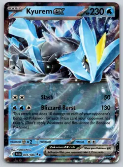 Kyurem ex 028/086 SV: Black Bolt NM Pokemon Card TCG - Image 1