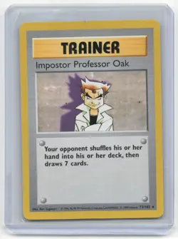 1999 Pokemon TCG Impostor Professor Oak Base Set #73/102 Shadowless - Image 1
