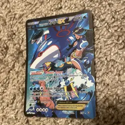 Pokemon TCG Team Aqua's Kyogre EX Double Crisis Holo Full Art Card 6/34 LP-MP - Image 2