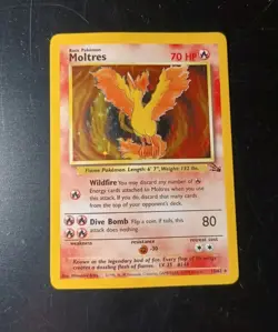 Pokemon 1999 WOTC Fossil Set Moltres Card Holo Rare 12/62 Lightly Played - Image 1